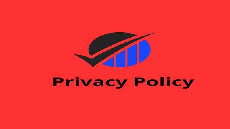 Privacy Policy banner with shield checkmark and growth chart symbol representing data security and user privacy protection