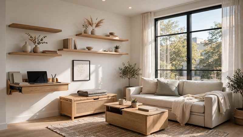 small living room with natural light and smart storage ideas for small homes - Zvodeps